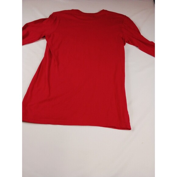 Women's /Junior Christmas Rudolph Santa Jesus Long Sleeve Red T-shirt Size Small - Picture 11 of 14